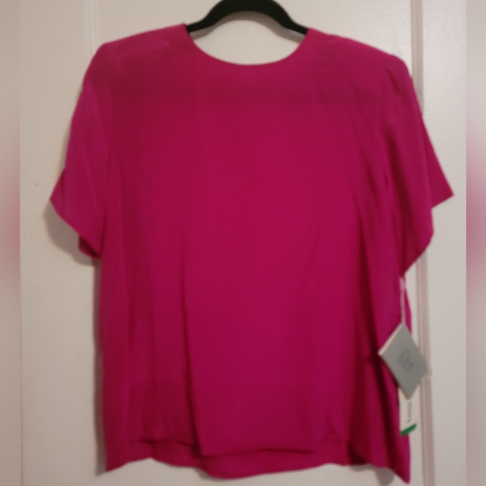 Anna and Frank pink silk top, large